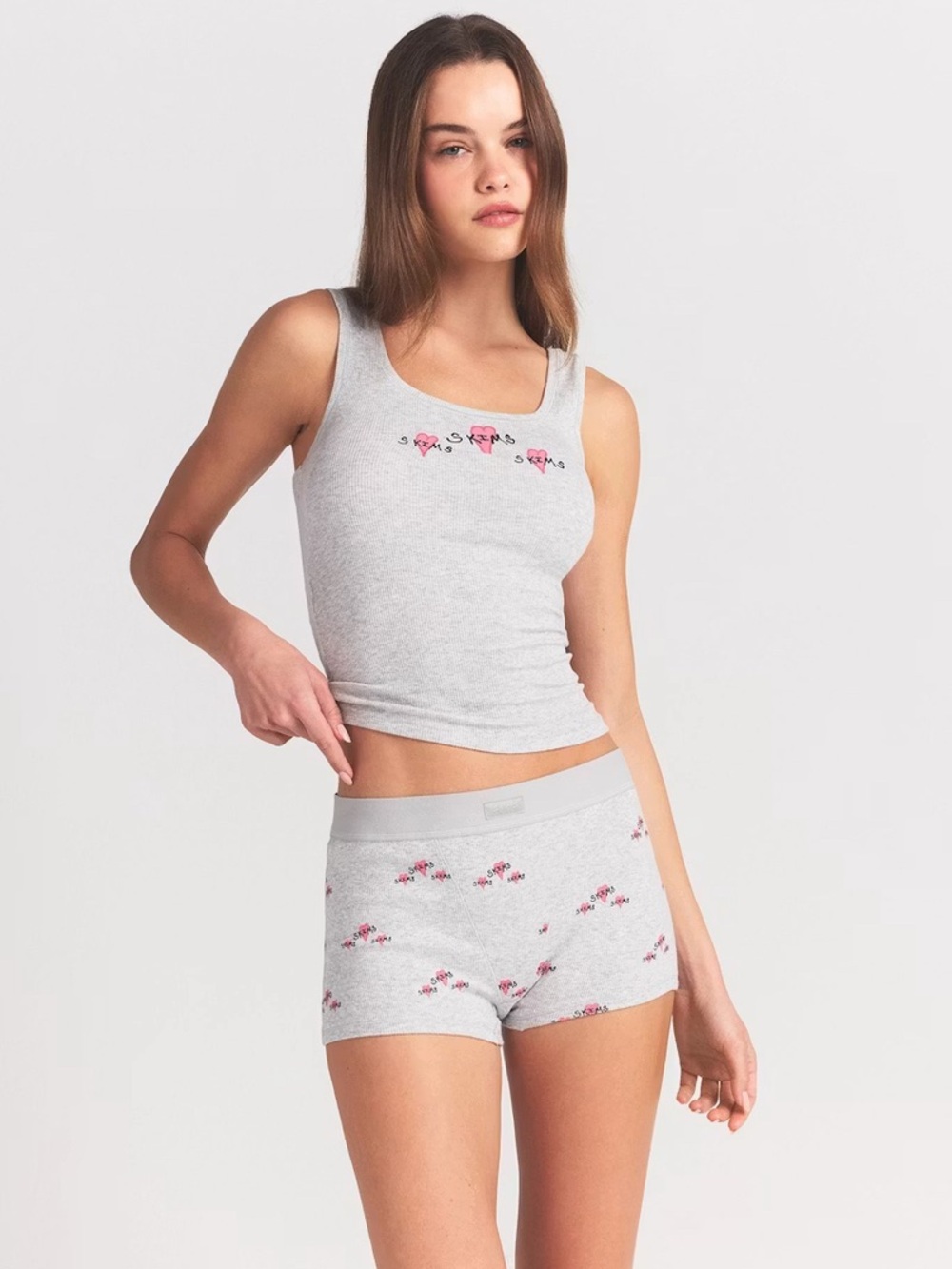 SKIMS Cotton Rib Tank and Short Set
